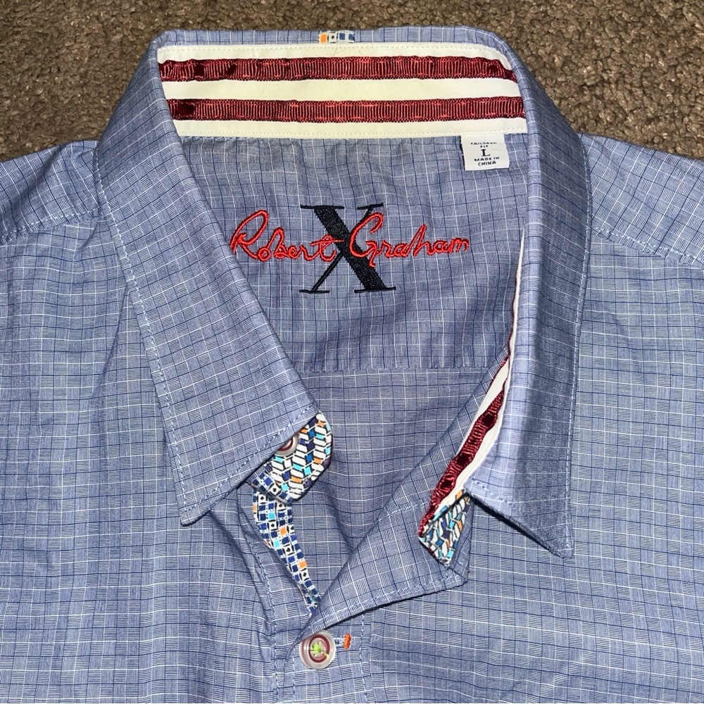 Robert Graham X Long  Sleeve Taylor Fit Men Size Large Button Down
